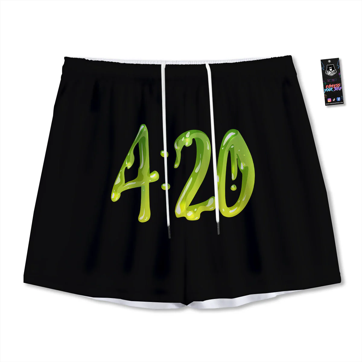 Cannabis Day 420 Print Mesh Shorts