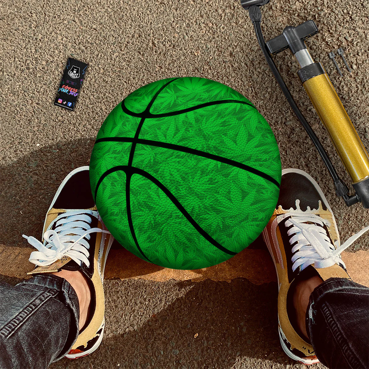 Cannabis Leaves Print Pattern Basketball - Image 2