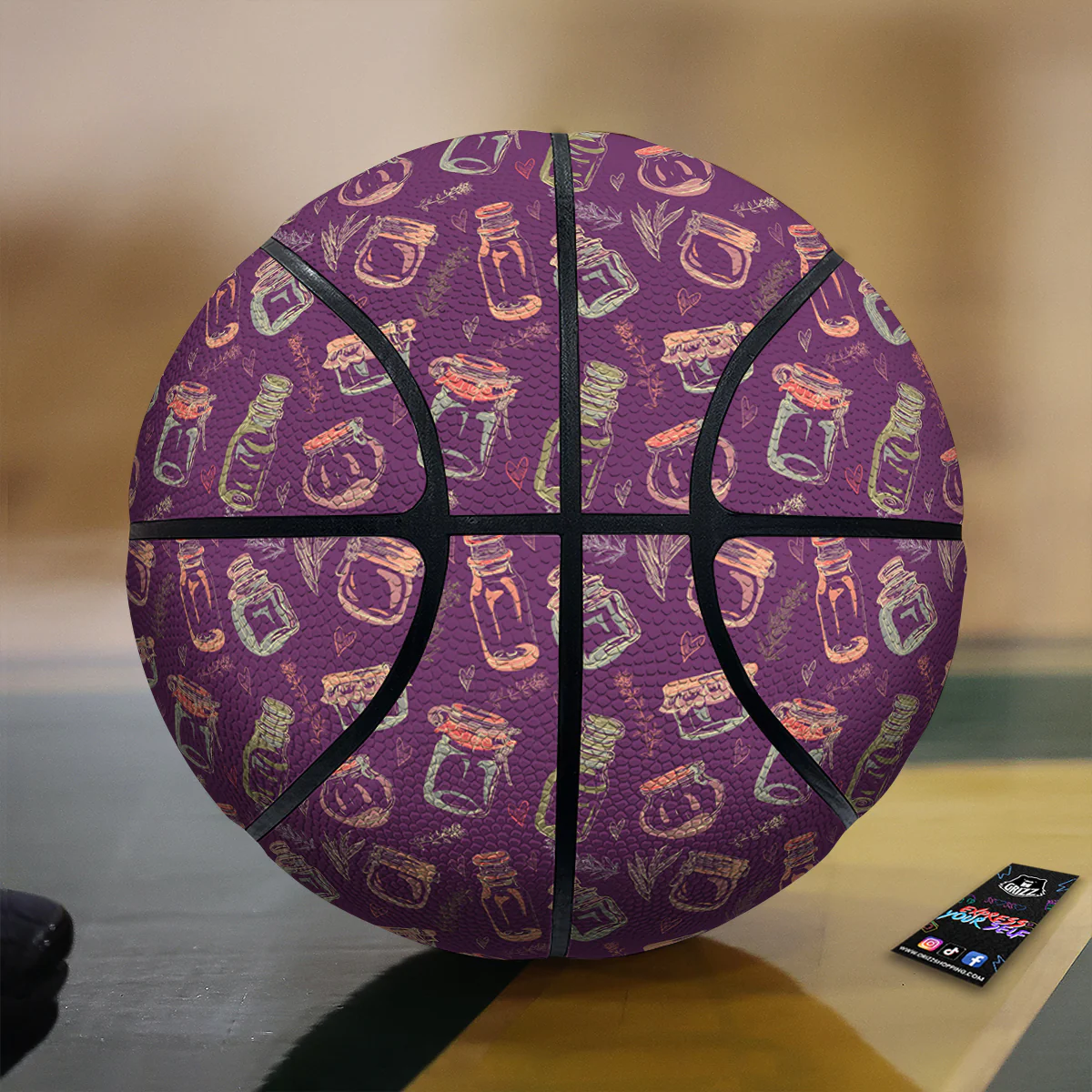 Canning Doodle Print Pattern Basketball