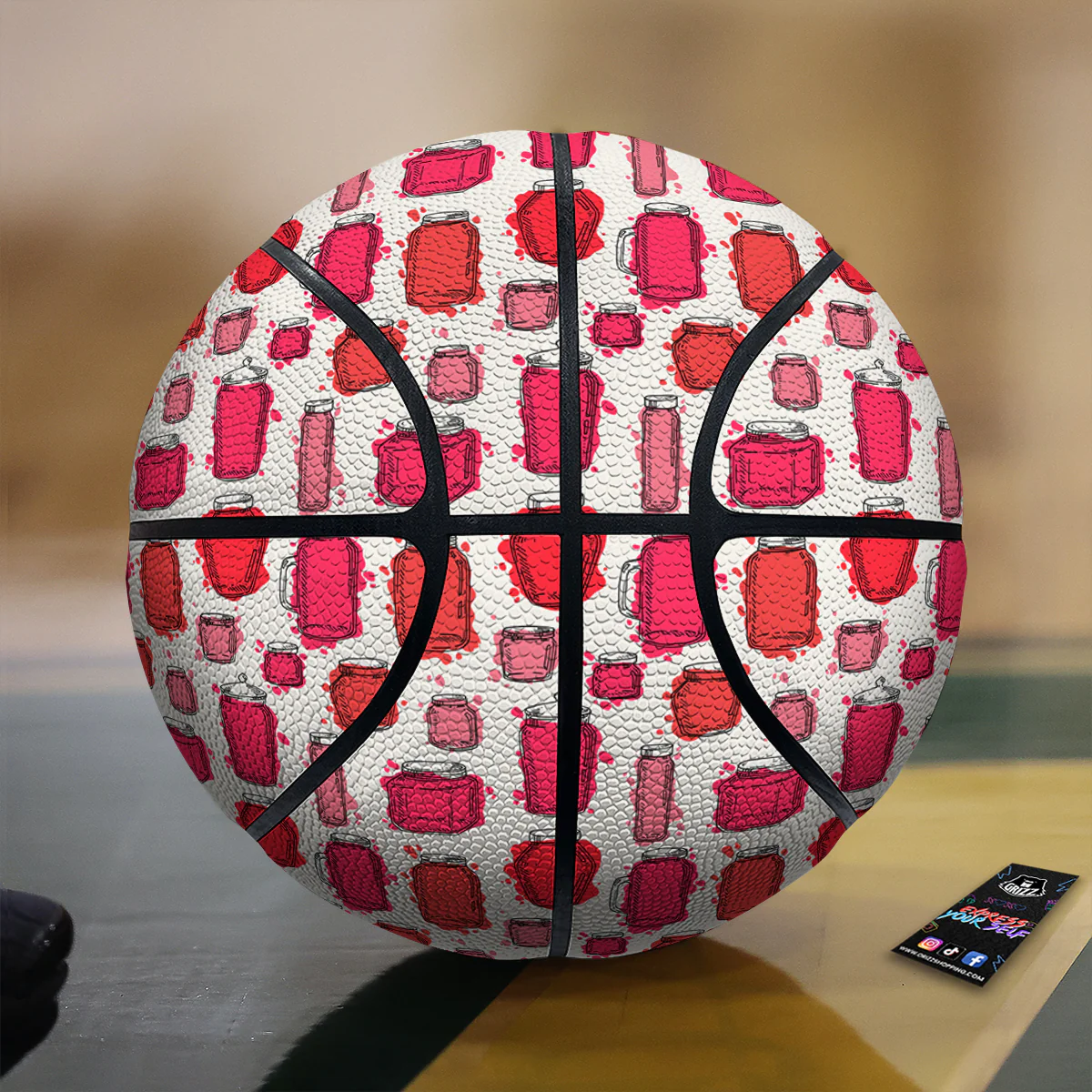 Canning Watercolor Print Pattern Basketball