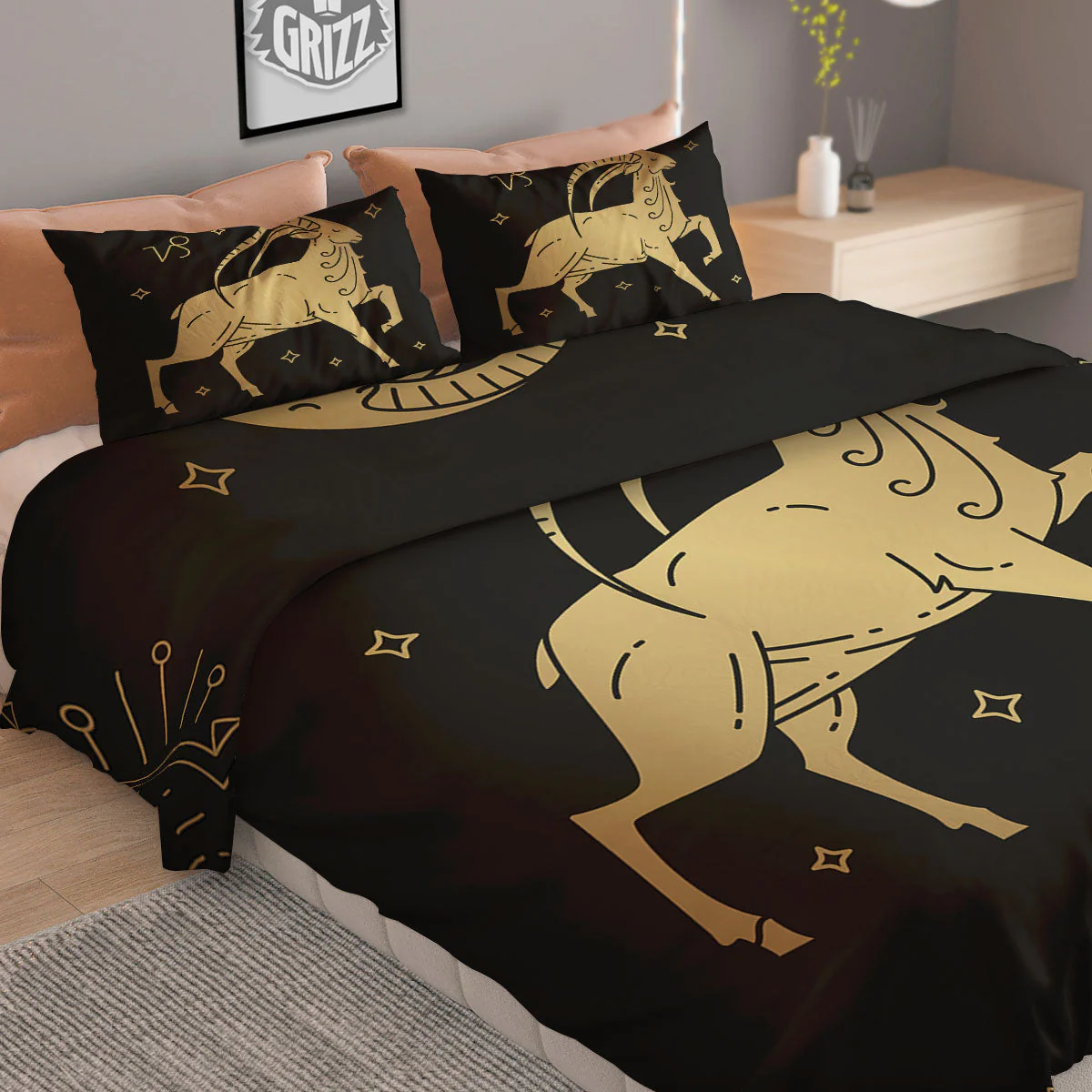 Capricorn Sign Astrological Print Duvet Cover Bedding Set - Image 2