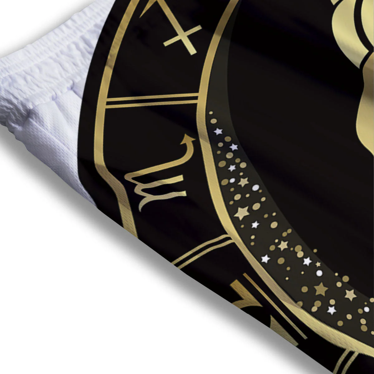 Capricorn Sign Black And Gold Print Mesh Shorts - Image 3