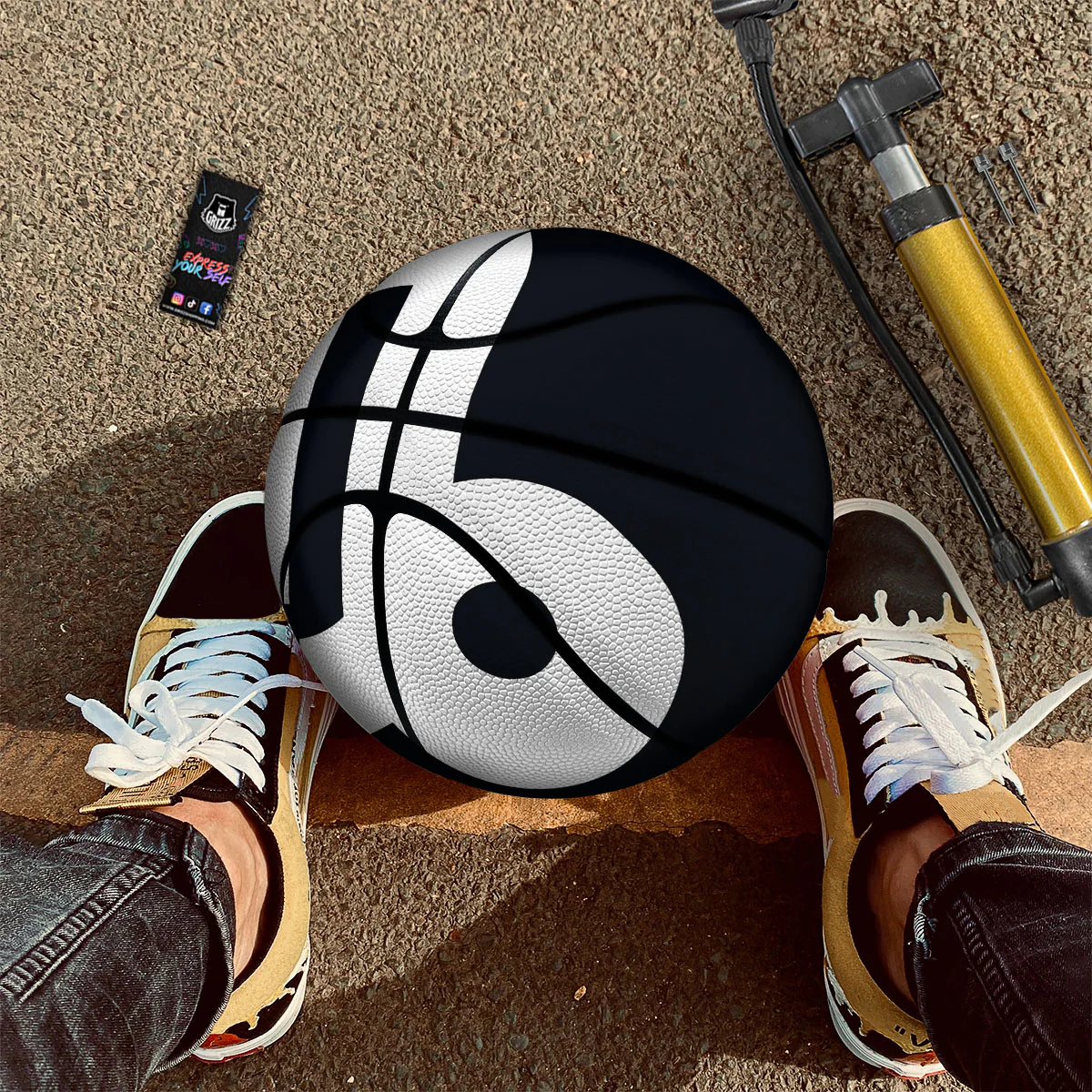 Capricorn Sign Zodiac White And Black Print Basketball - Image 2