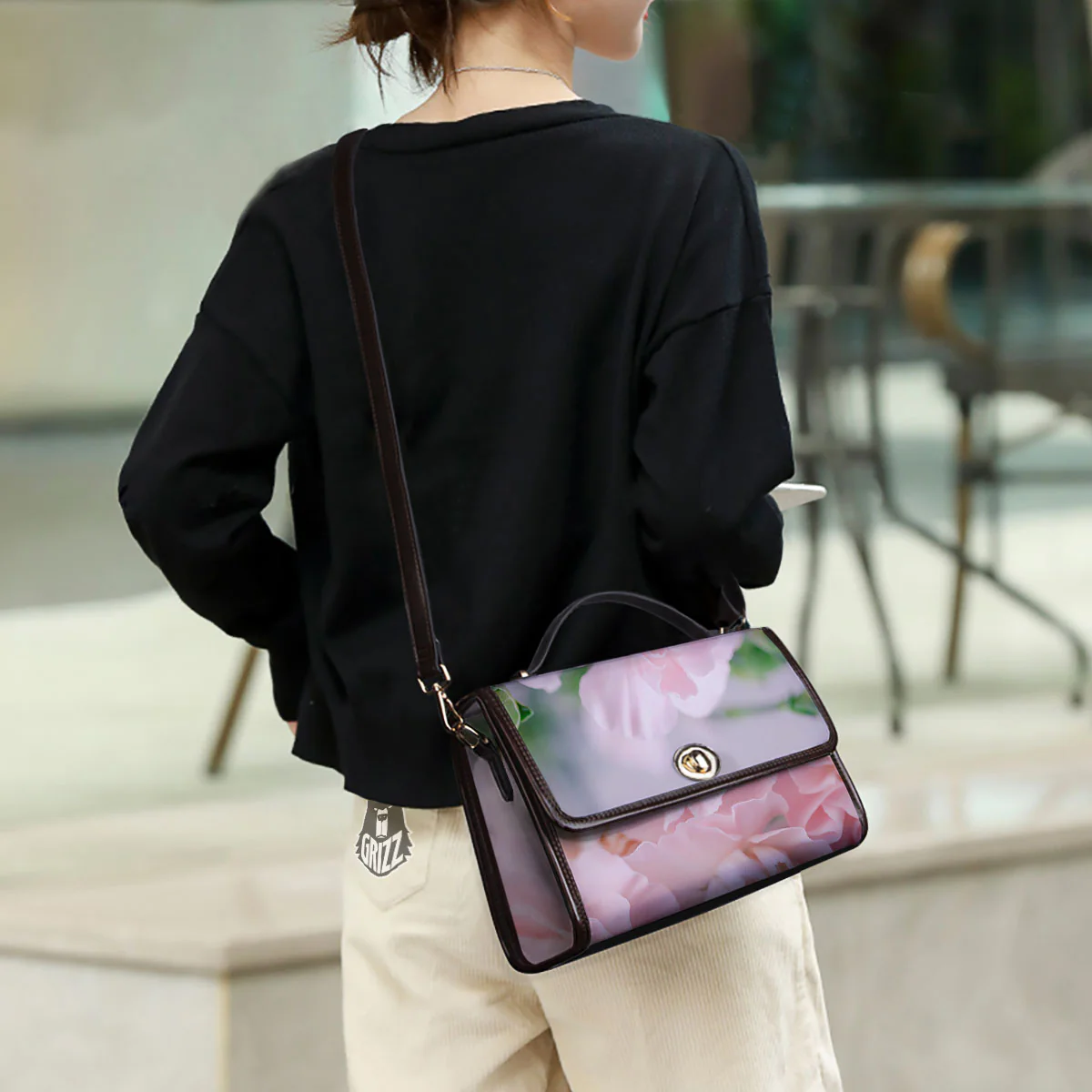 Carnation Flower Pink Print Women's Satchel Bag - Image 3