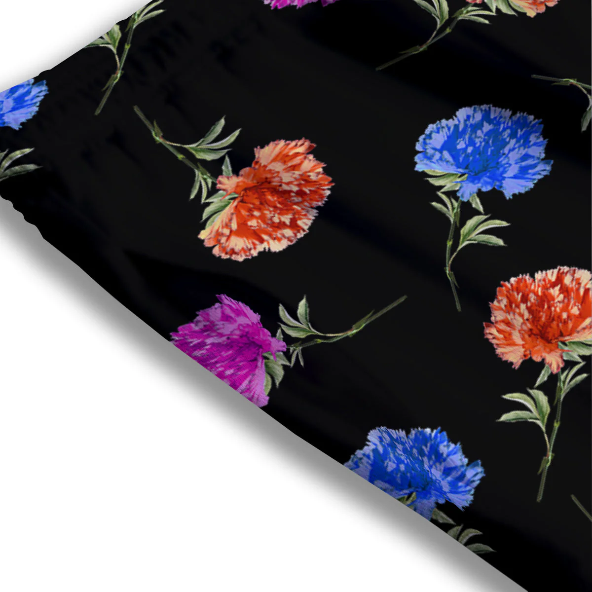 Carnation Watercolor Print Pattern Mesh Shorts - Image 3