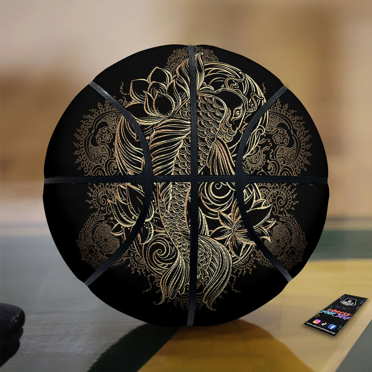 Carp Koi Fish Gold Print Basketball