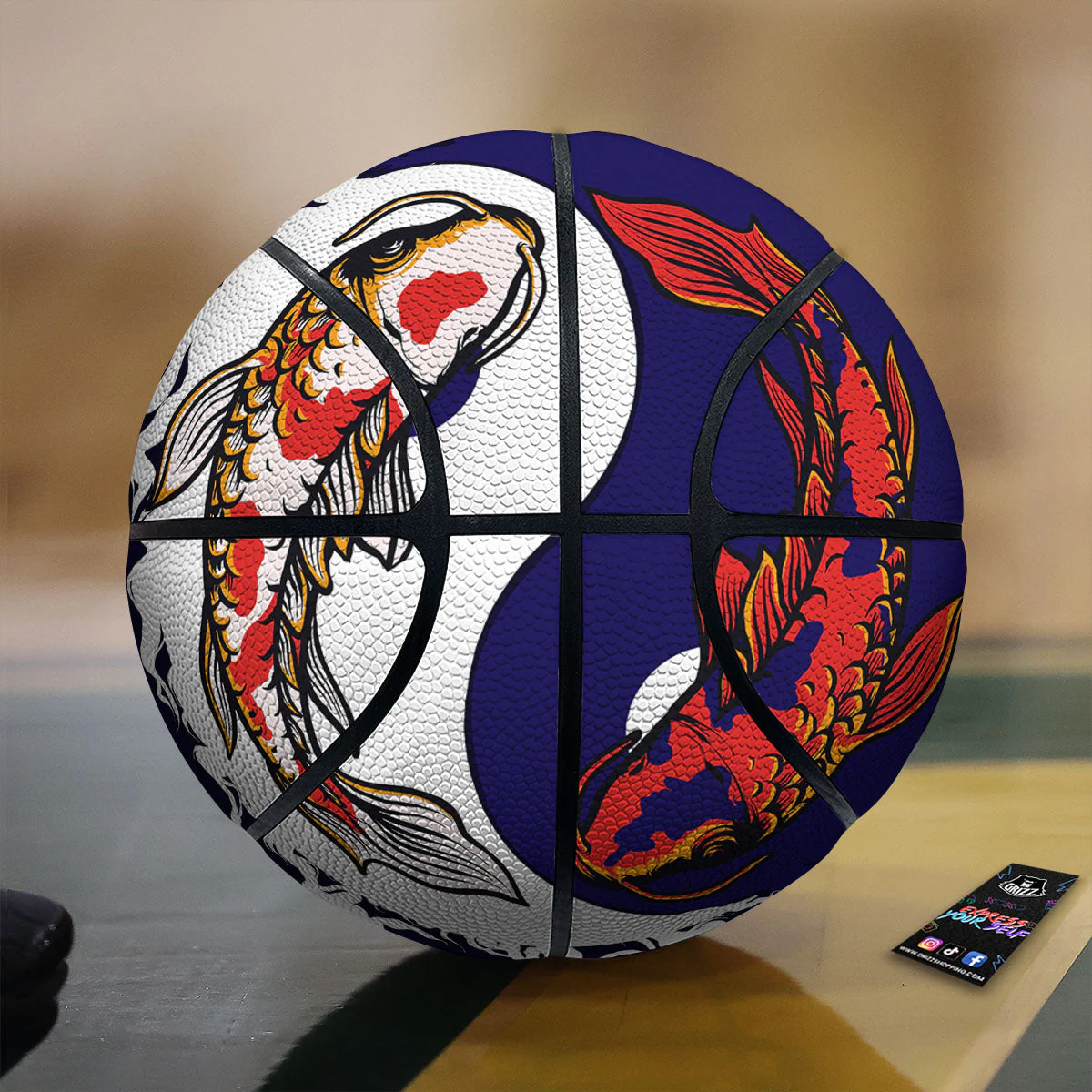 Carp Koi Fish Yin And Yang Print Basketball