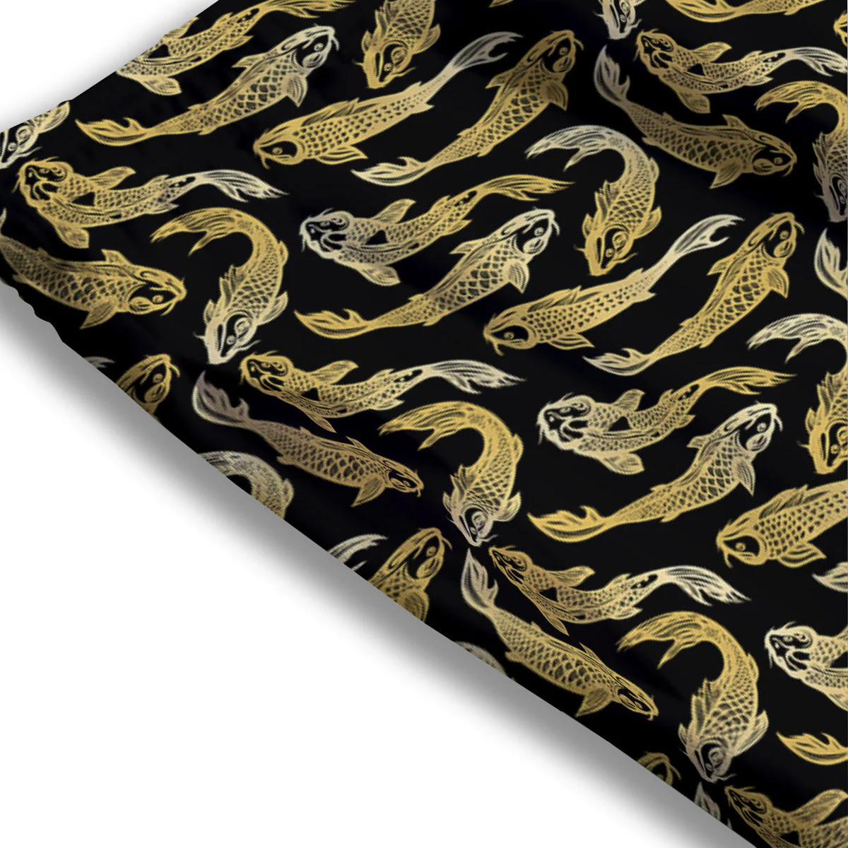 Carp Koi Golden Chinese Print Pattern Mesh Shorts - Image 3