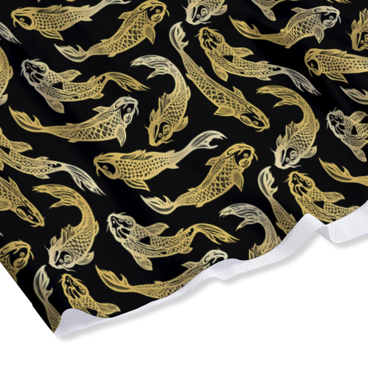 Carp Koi Golden Chinese Print Pattern Mesh Shorts - Image 4