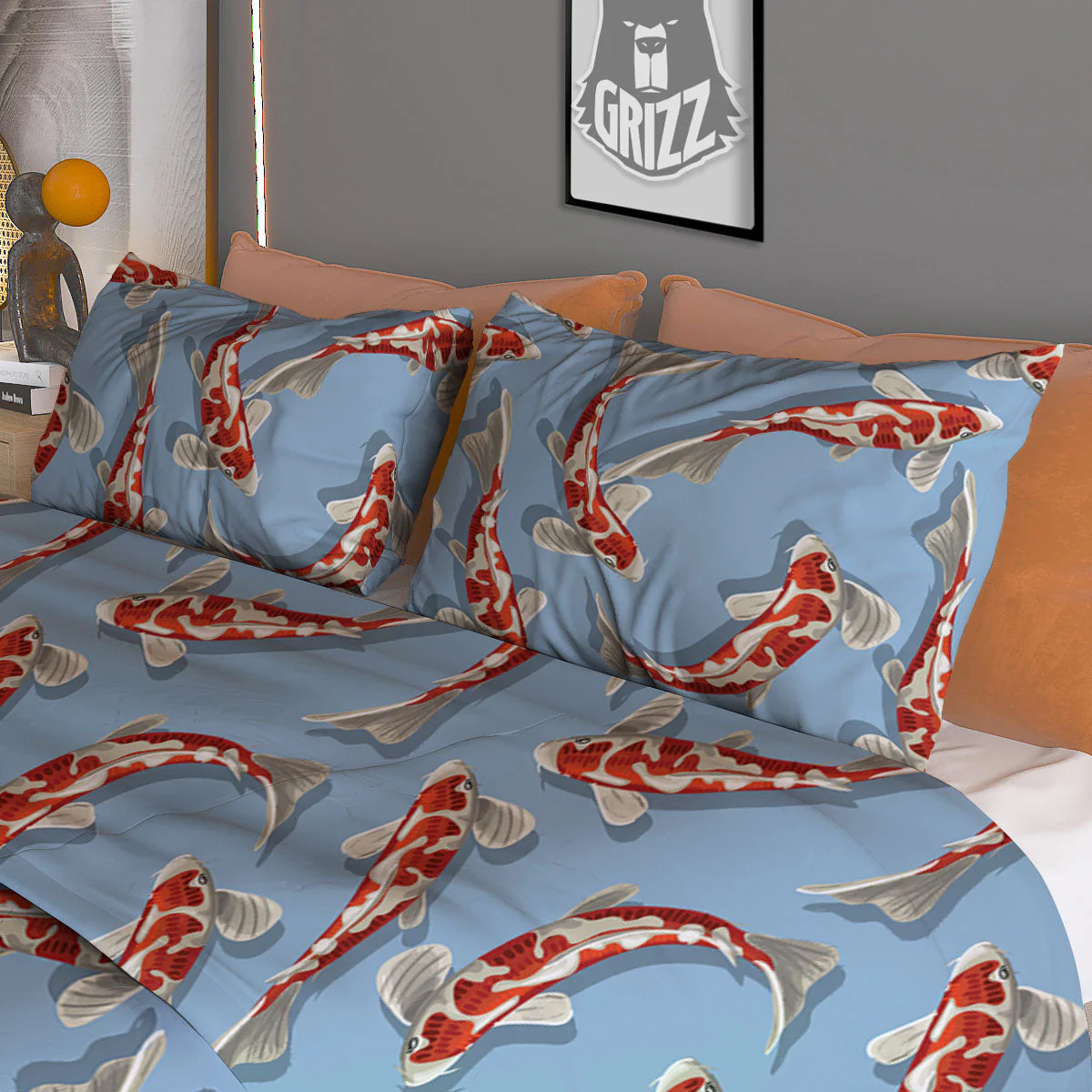 Carp Koi Print Pattern Duvet Cover Bedding Set - Image 3