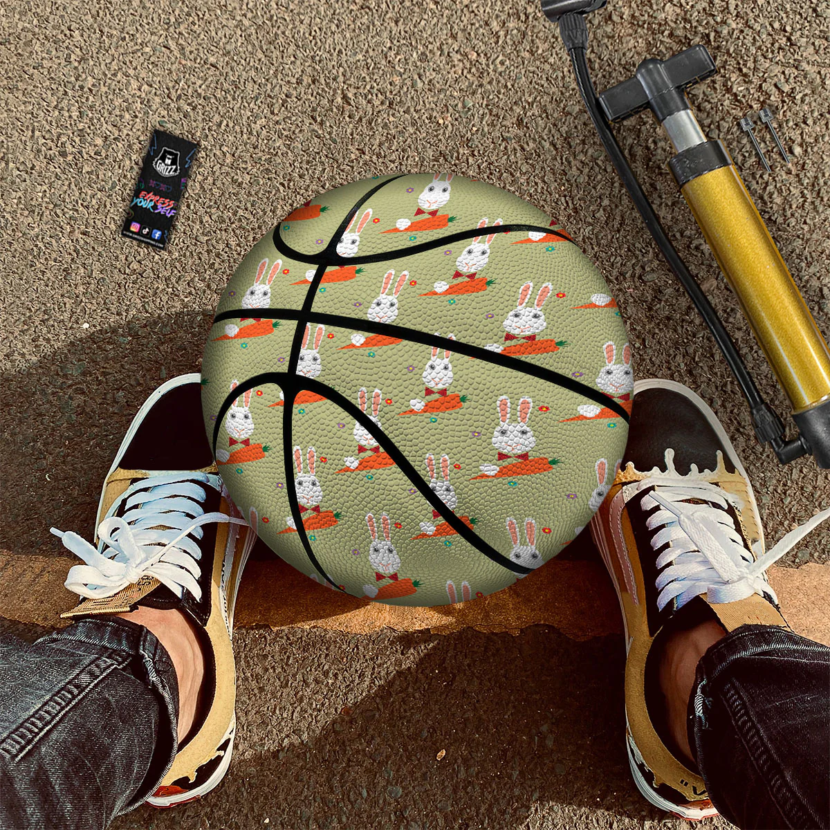 Carrot And Rabbit Print Pattern Basketball - Image 2