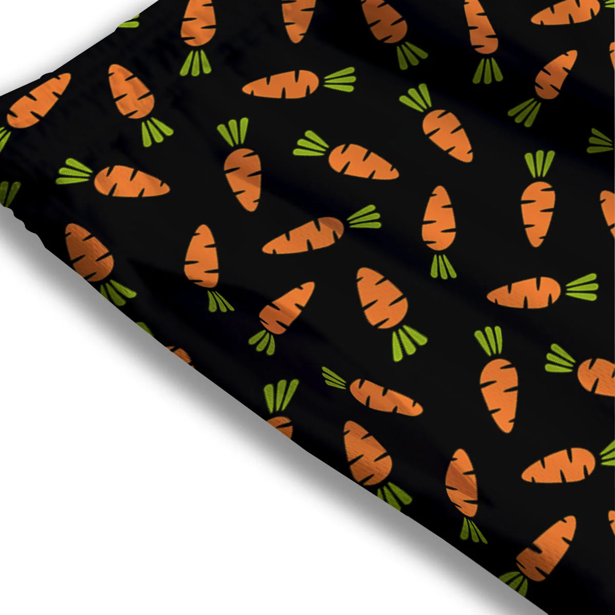 Carrot Black Print Pattern Mesh Shorts - Image 3