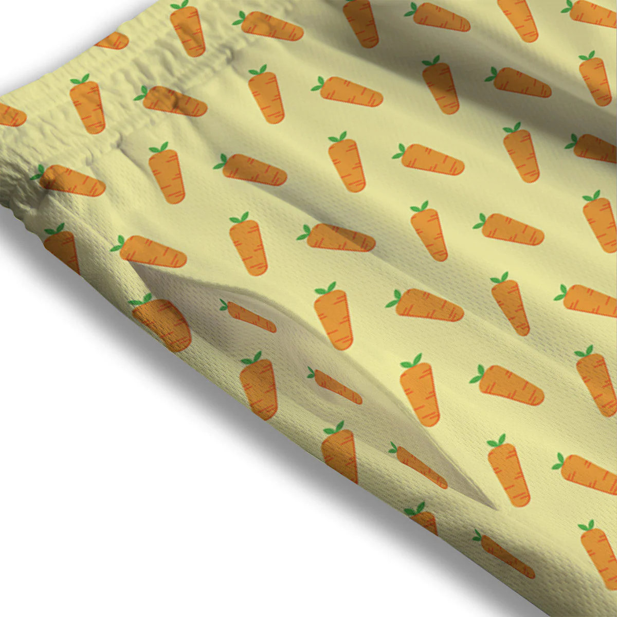 Carrot Cartoon Print Pattern Mesh Shorts - Image 3