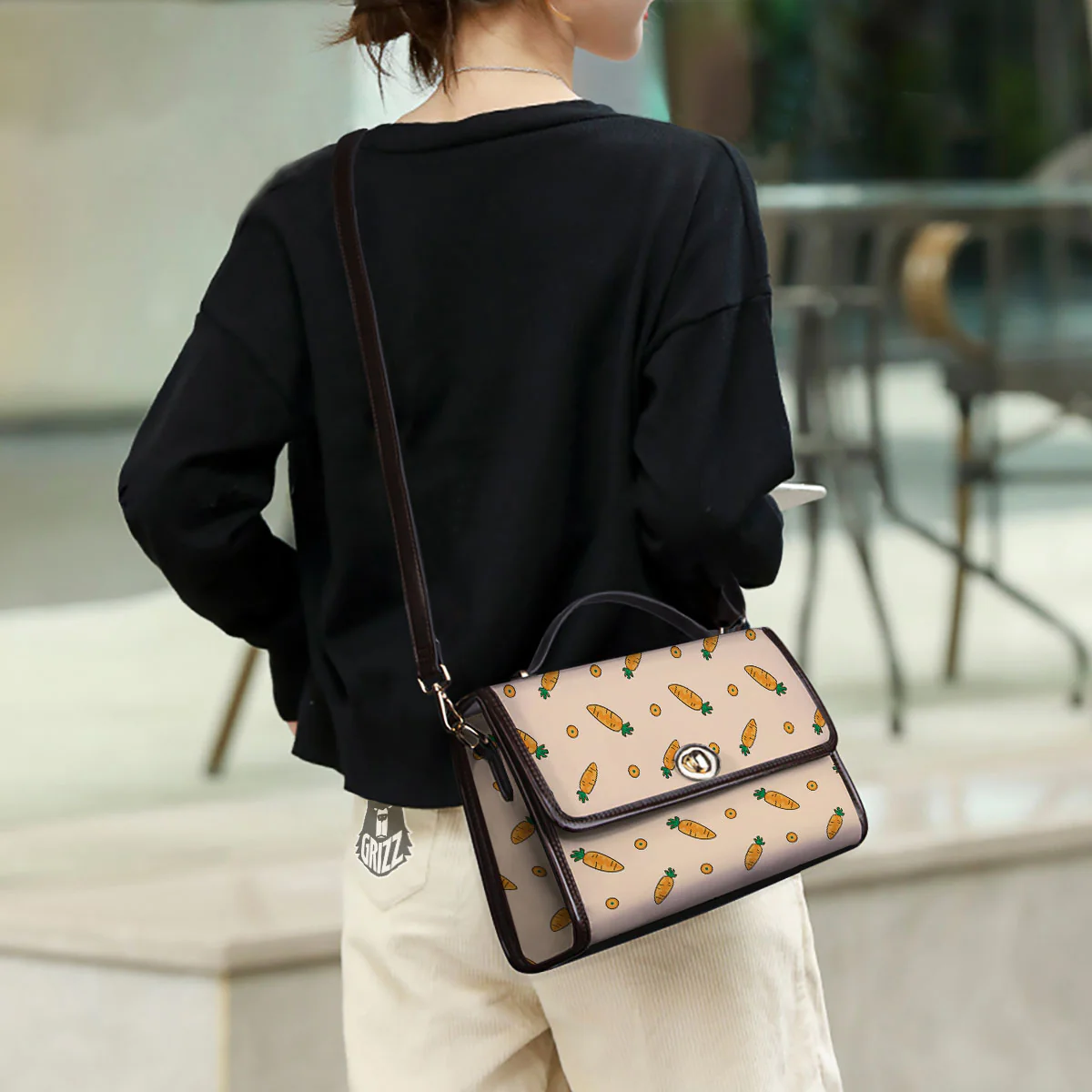 Carrot Little Print Pattern Women's Satchel Bag - Image 3