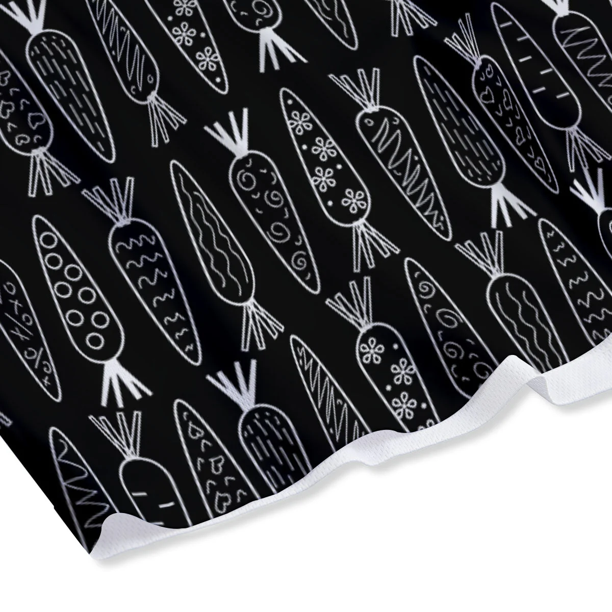 Carrot White And Black Print Pattern Mesh Shorts - Image 4