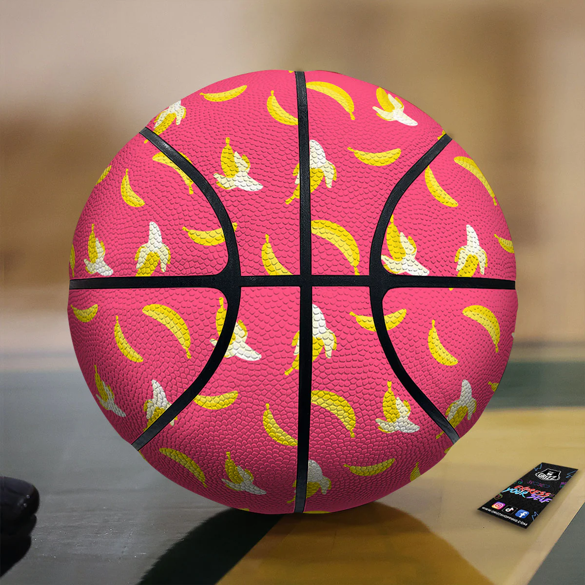 Cartoon Banana Pink Print Pattern Basketball