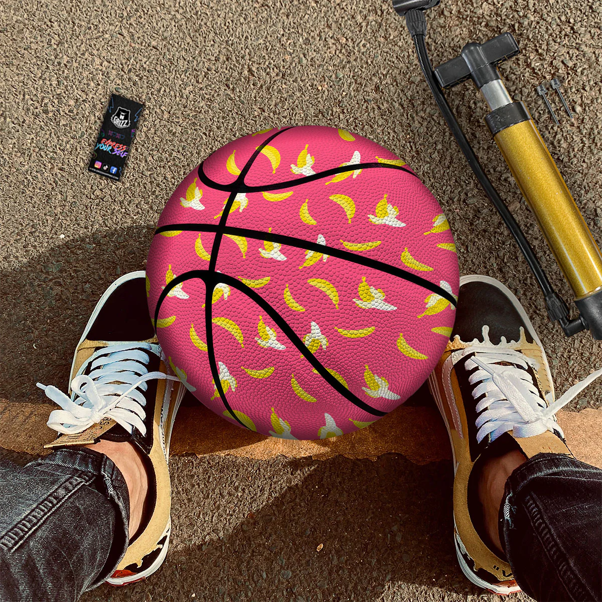 Cartoon Banana Pink Print Pattern Basketball - Image 2