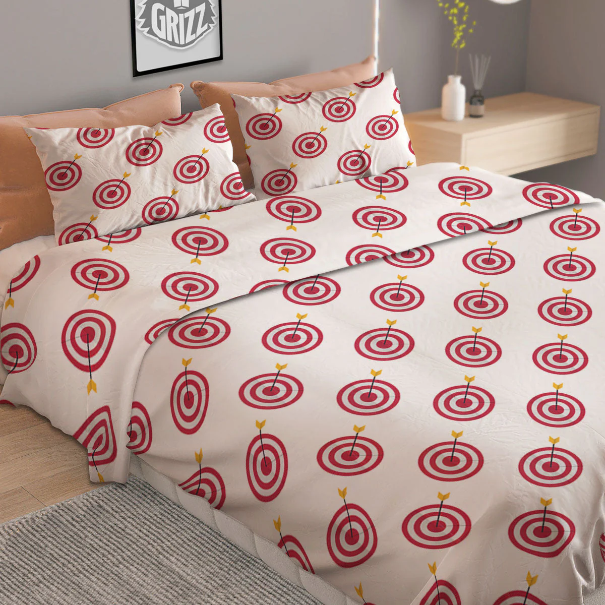 Cartoon Dartboard Print Pattern Duvet Cover Bedding Set - Image 2