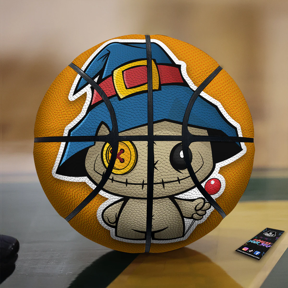 Cartoon Doll Voodoo Print Basketball