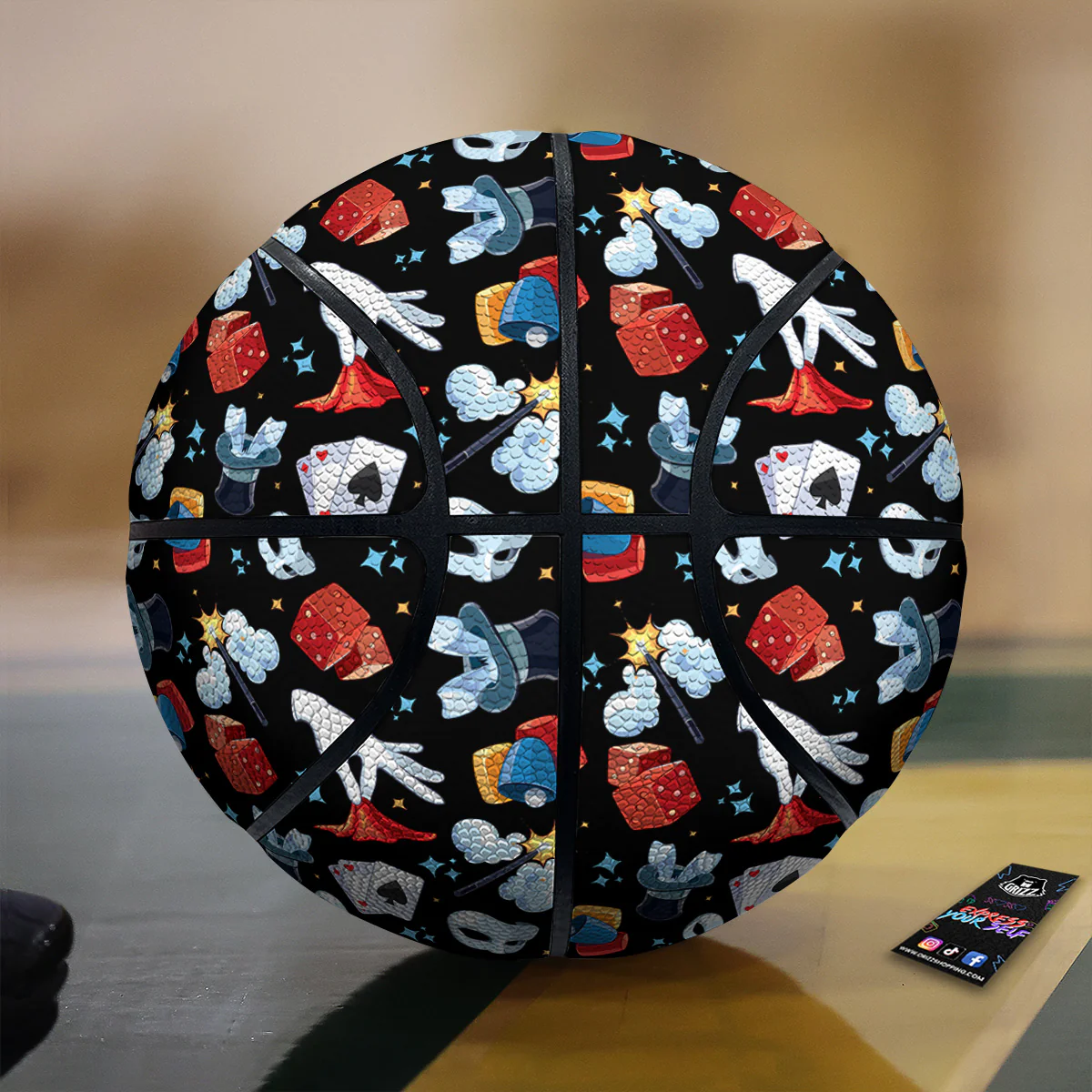 Cartoon Magic Show Print Pattern Basketball