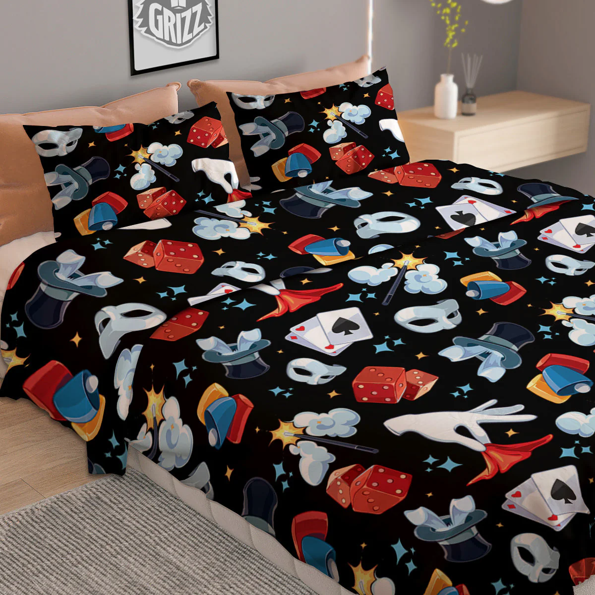 Cartoon Magic Show Print Pattern Duvet Cover Bedding Set - Image 2