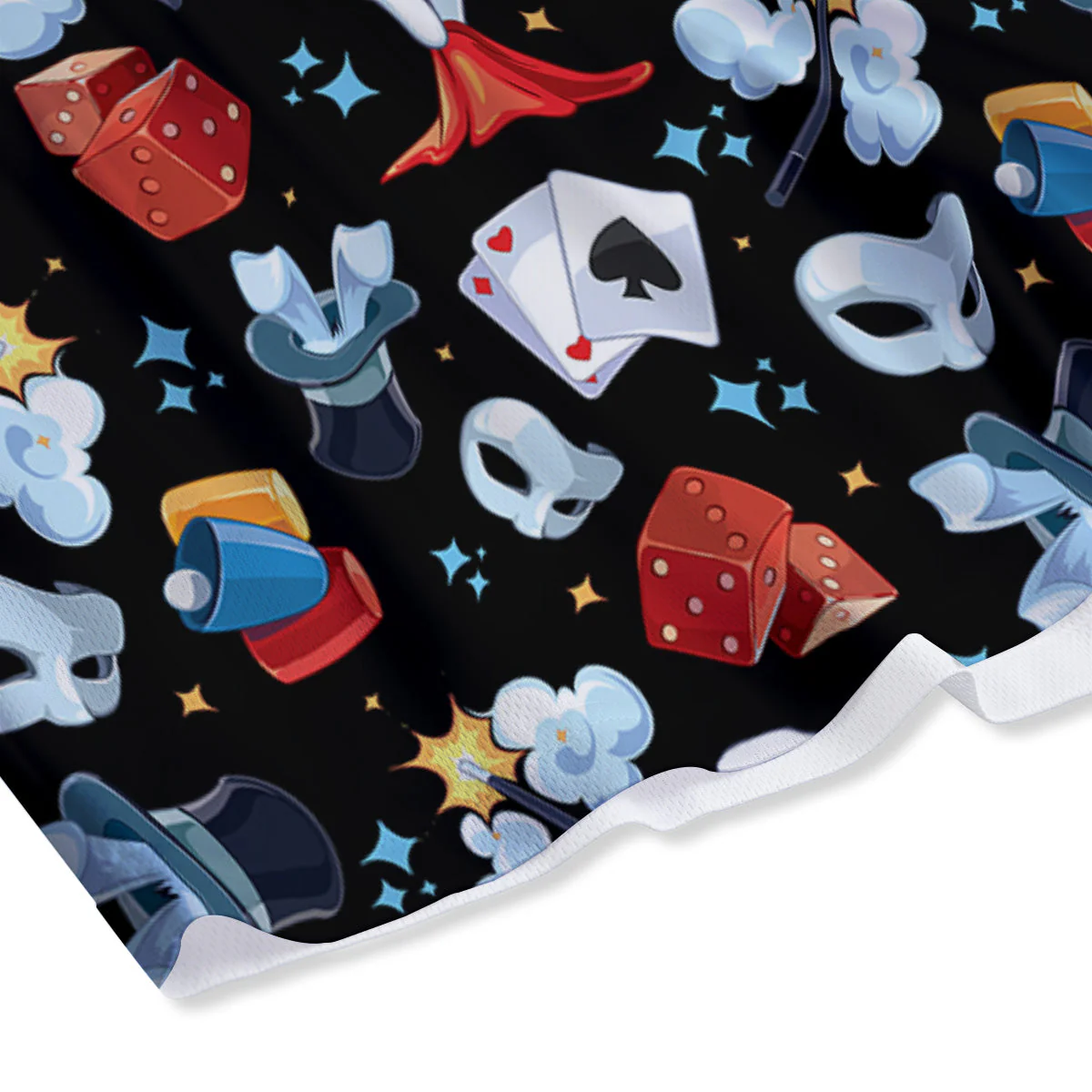 Cartoon Magic Show Print Pattern Mesh Shorts - Image 4