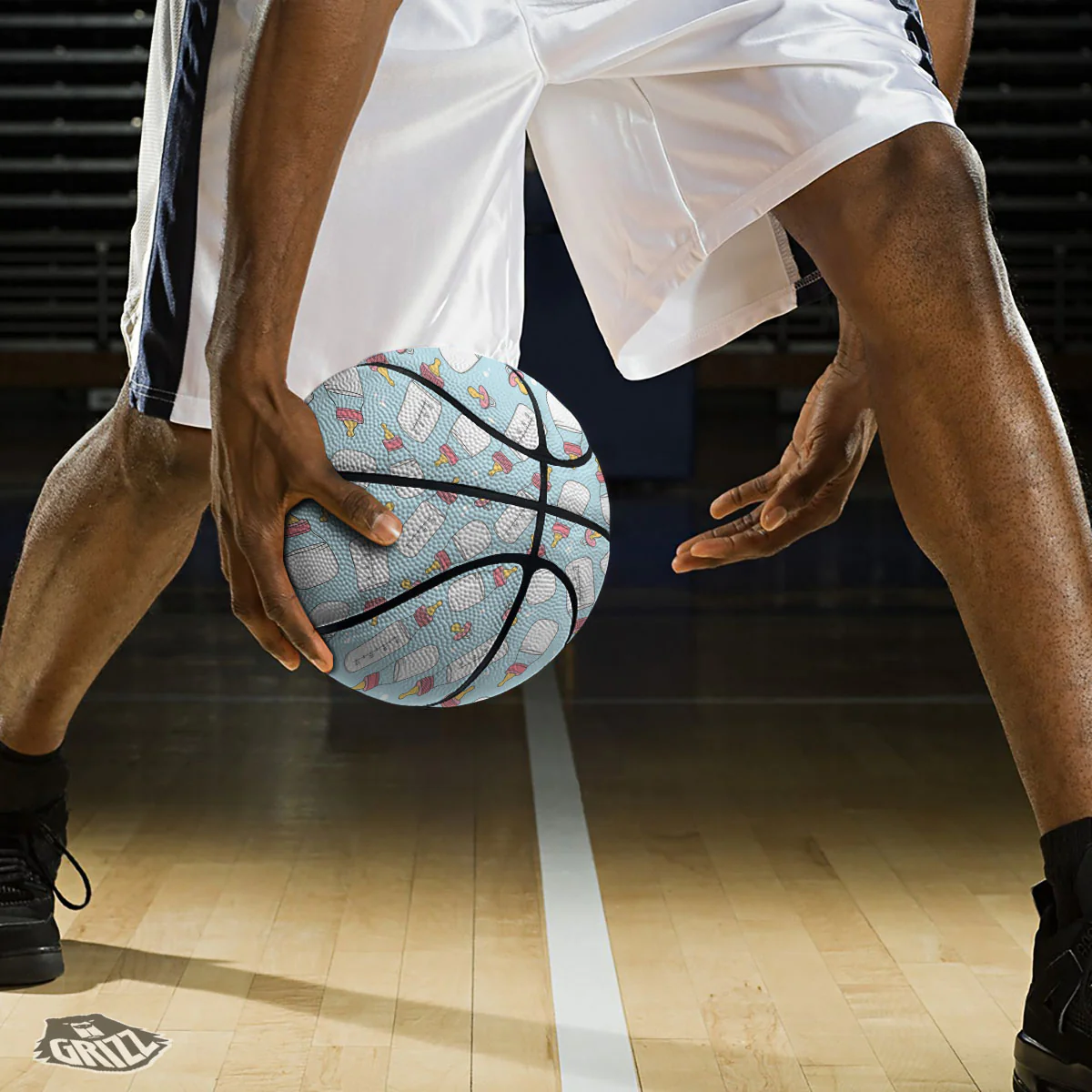 Cartoon Milk Bottle Print Pattern Basketball - Image 3