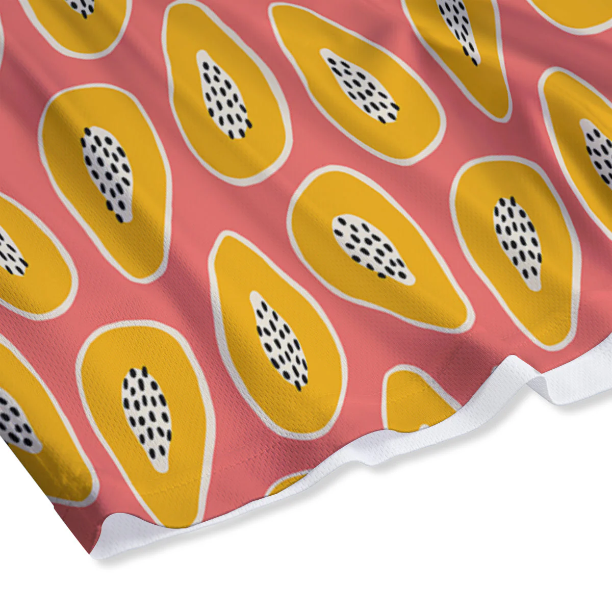 Cartoon Papaya Pink Print Pattern Mesh Shorts - Image 4