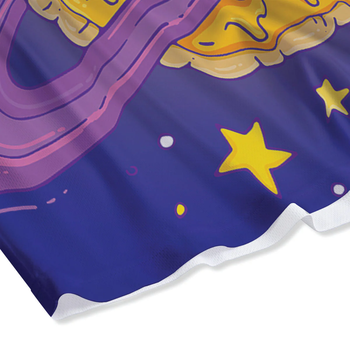 Cartoon Pizza Planet Print Mesh Shorts - Image 4