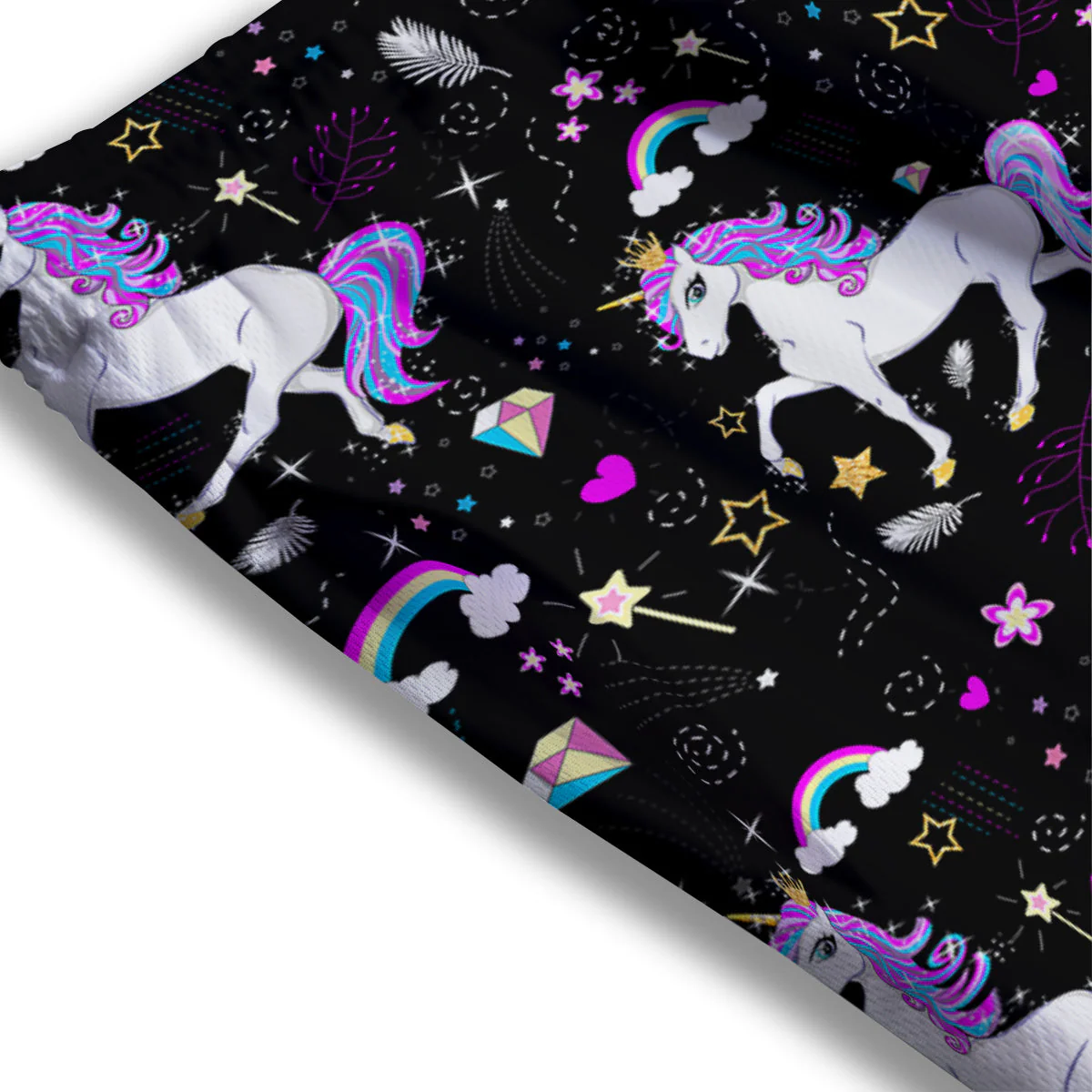 Cartoon Unicorn Dream Print Pattern Mesh Shorts - Image 3
