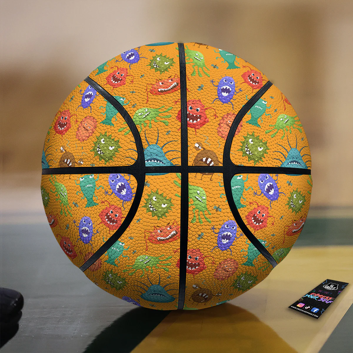 Cartoon Virus Print Pattern Basketball