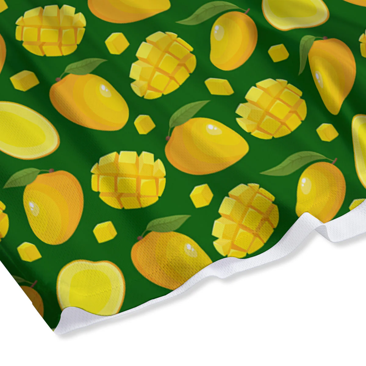 Cartoon Yellow Mango Slice Print Pattern Mesh Shorts - Image 4