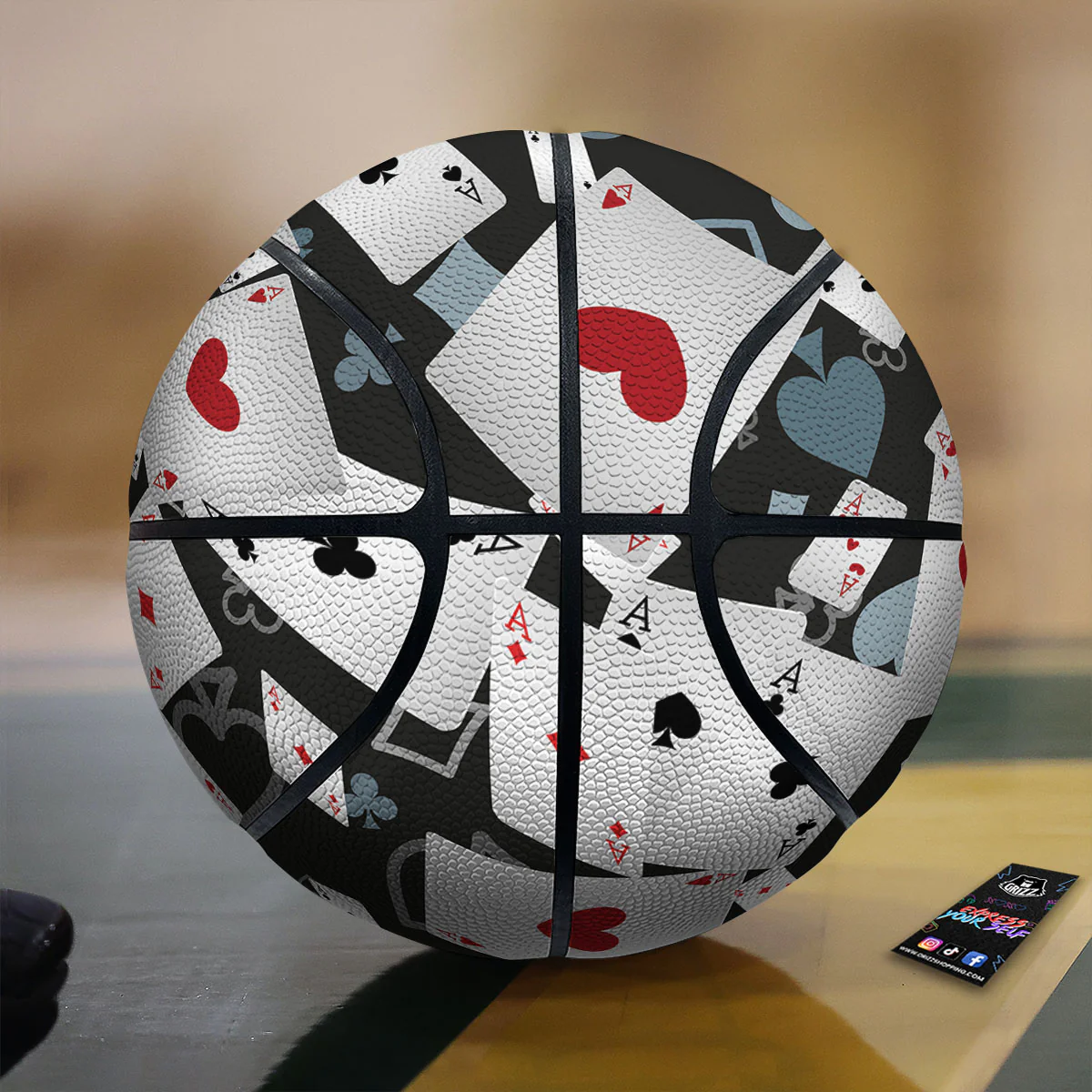 Casino Card Falling Print Basketball