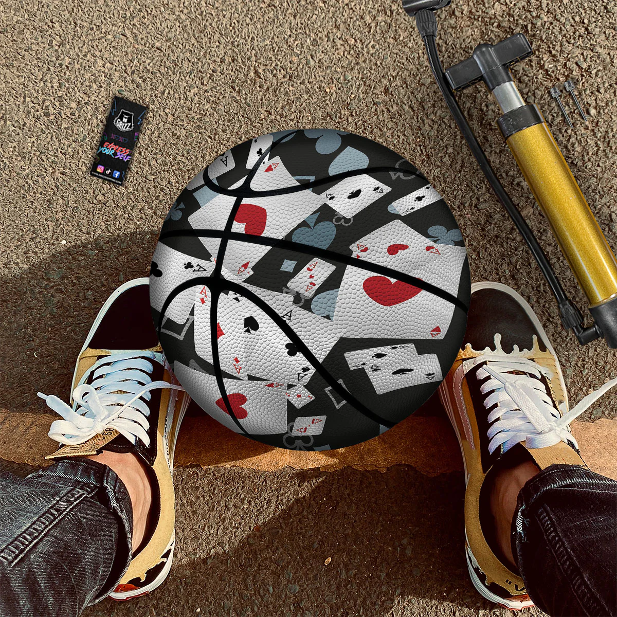 Casino Card Falling Print Basketball - Image 2