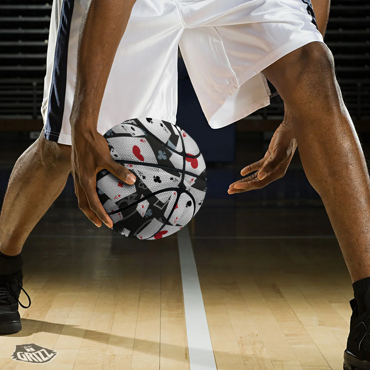 Casino Card Falling Print Basketball - Image 3