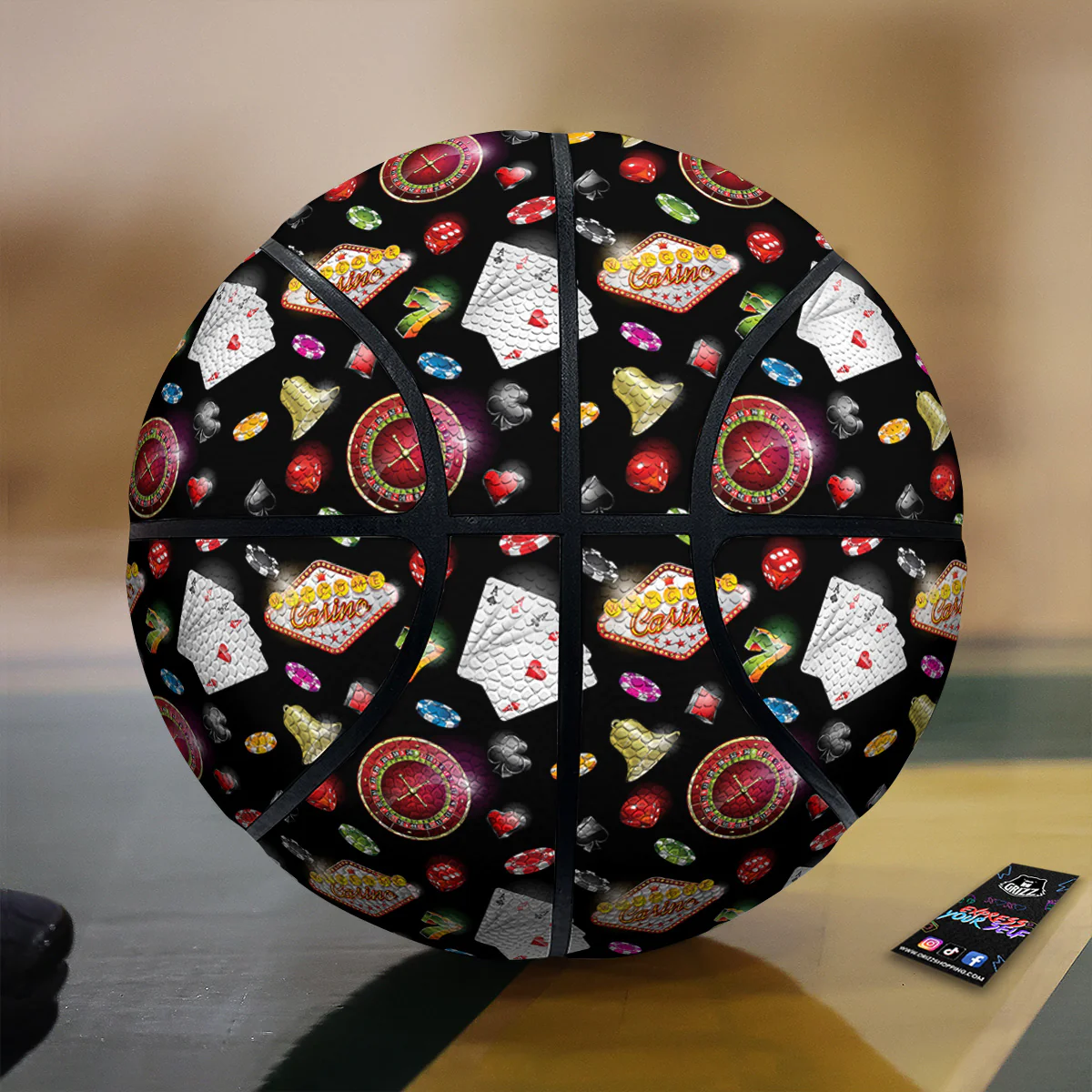 Casino Colorful Entertainments Print Pattern Basketball