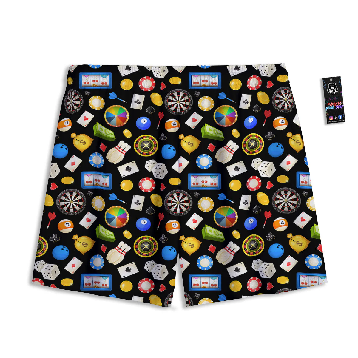 Casino Entertainments Print Pattern Mesh Shorts - Image 2