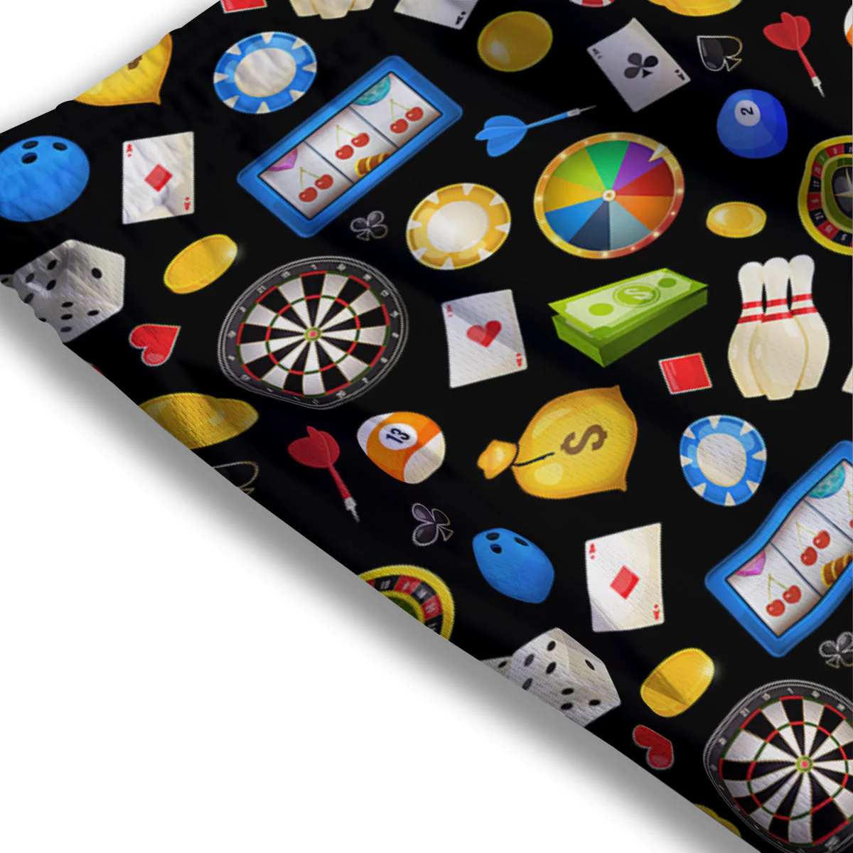 Casino Entertainments Print Pattern Mesh Shorts - Image 3