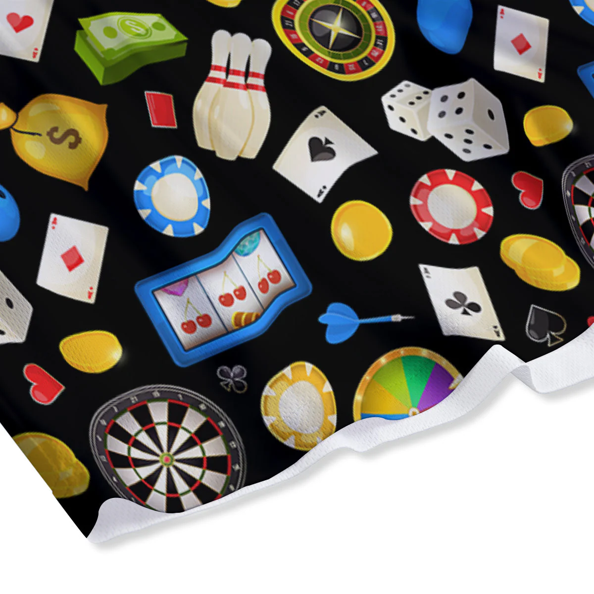 Casino Entertainments Print Pattern Mesh Shorts - Image 4
