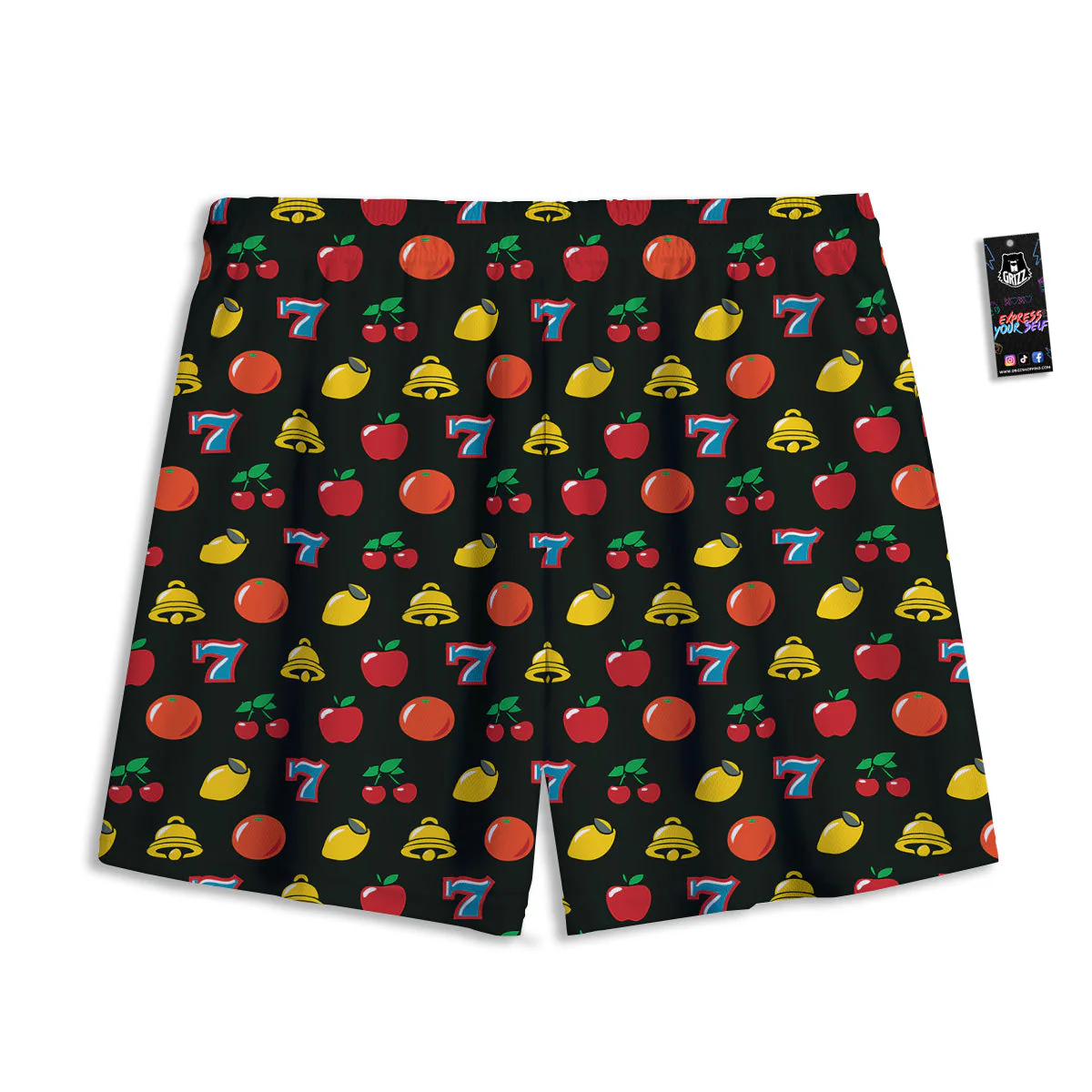 Casino Lucky Sevens Print Pattern Mesh Shorts - Image 2
