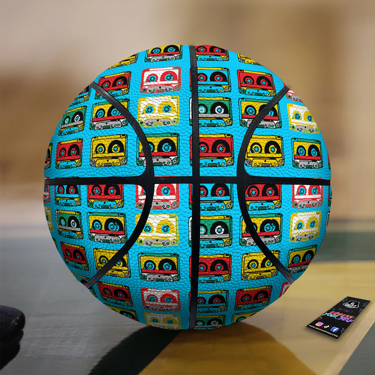 Cassette Colorful Print Pattern Basketball