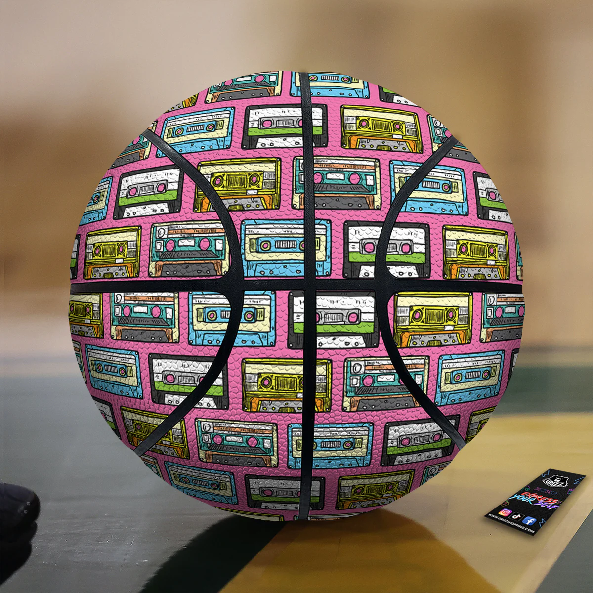 Cassette Drawing Print Pattern Basketball