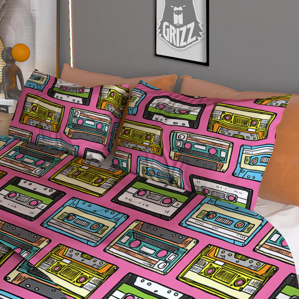 Cassette Drawing Print Pattern Duvet Cover Bedding Set - Image 3