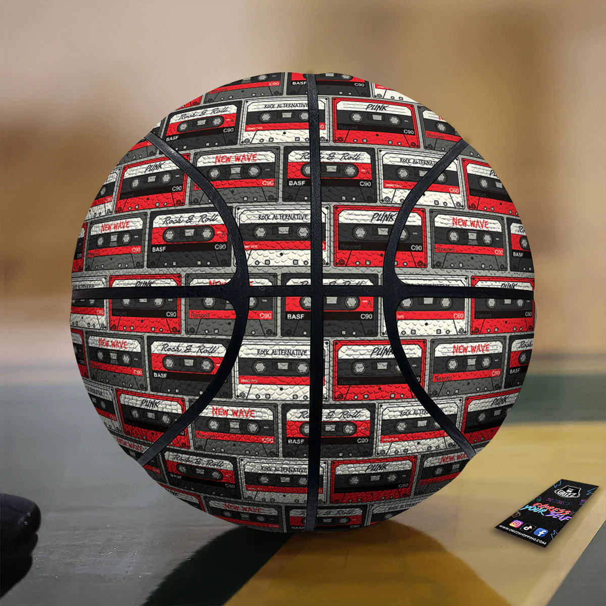 Cassette Red Punk Print Pattern Basketball