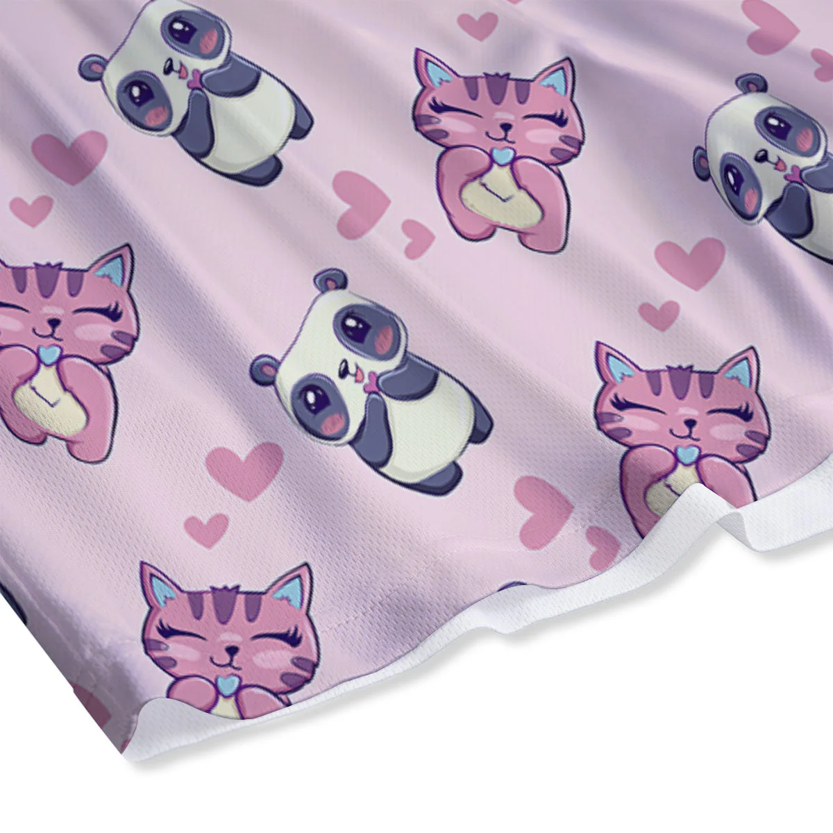 Cat And Panda Lover Print Pattern Mesh Shorts - Image 4