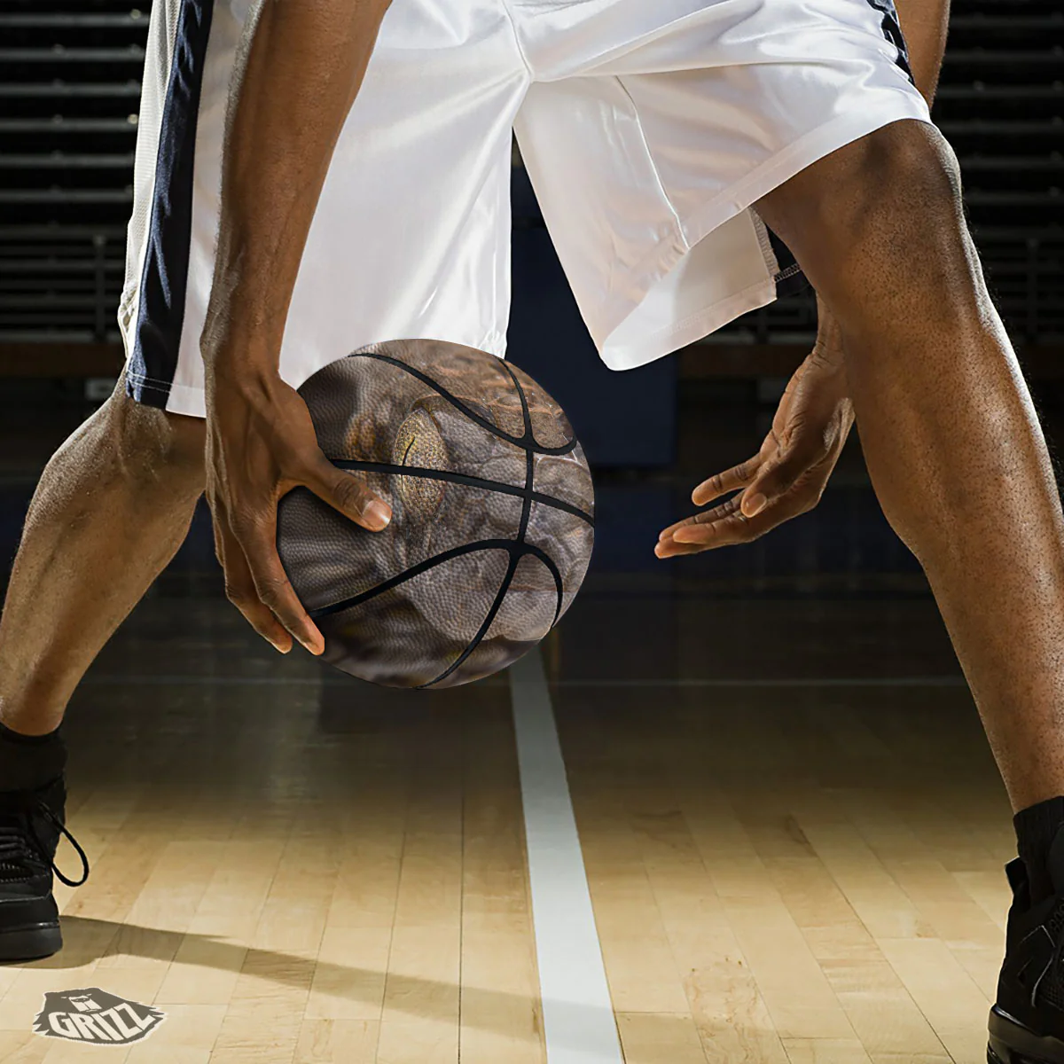 Cat Eyed Snake Malagasy Print Basketball - Image 3