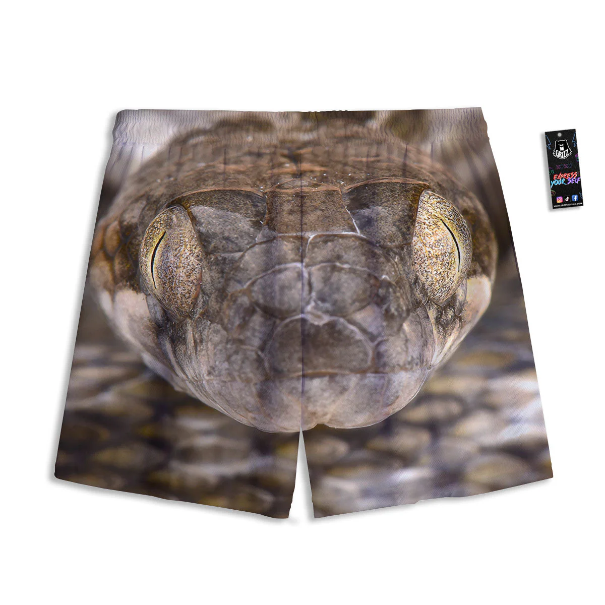 Cat Eyed Snake Malagasy Print Mesh Shorts - Image 2