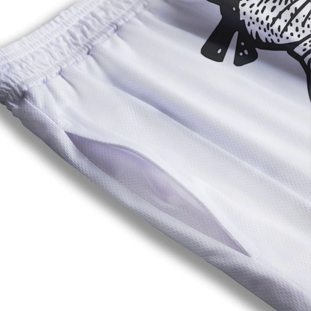 Cat Karate Print Mesh Shorts - Image 3