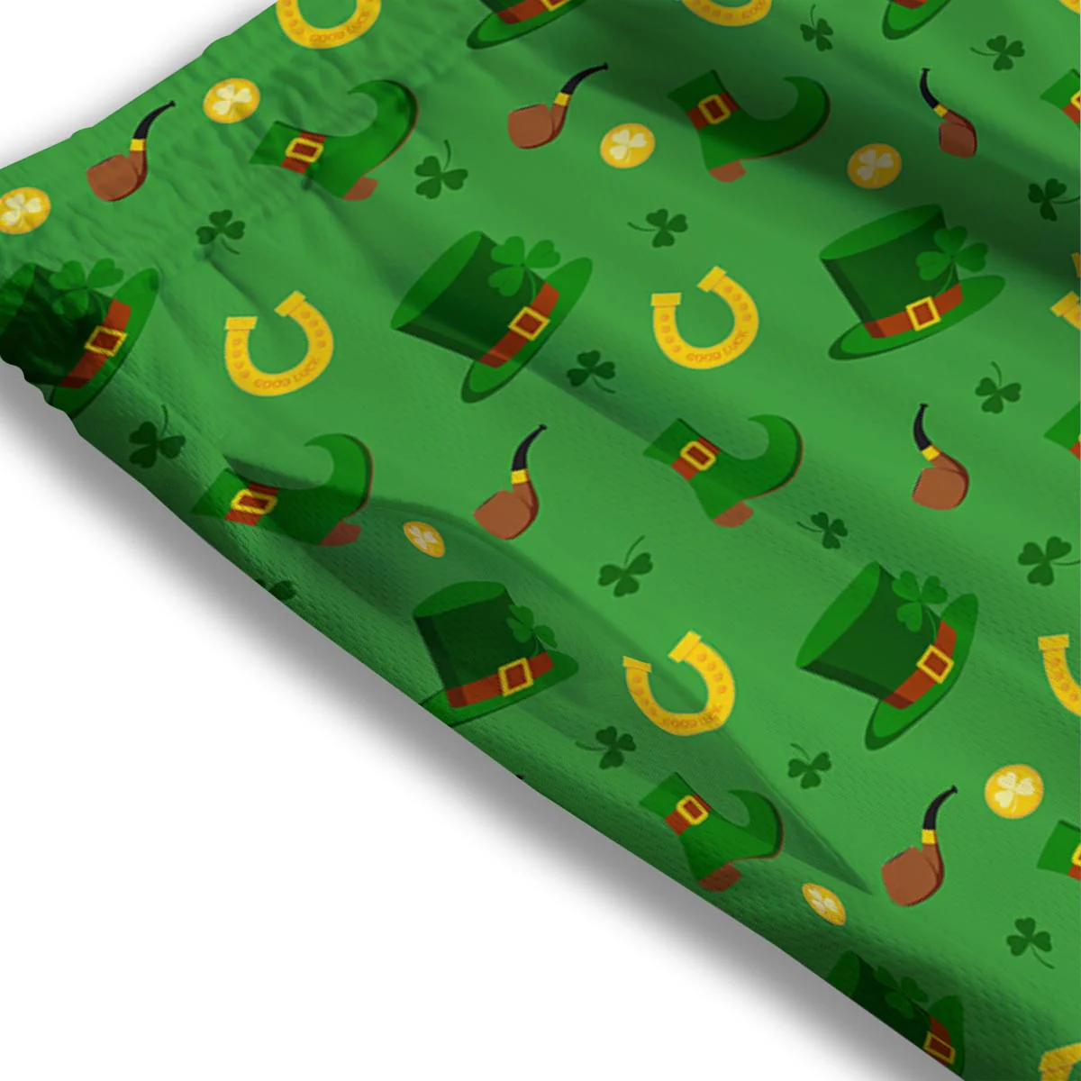 Celebration Saint Patrick's Day Print Pattern Mesh Shorts - Image 3