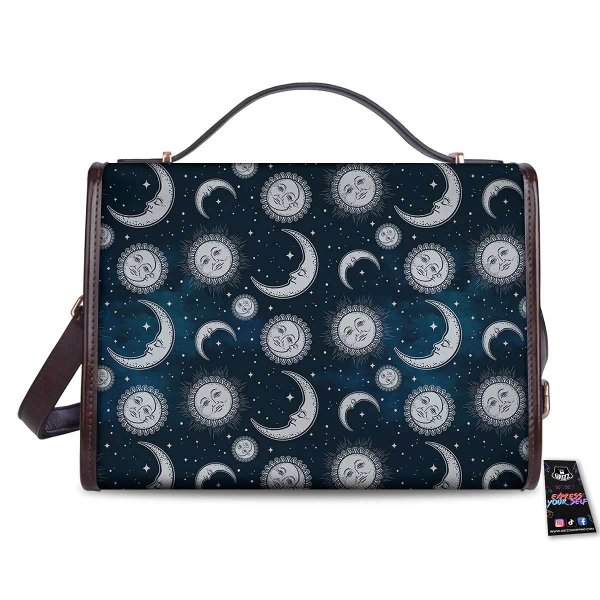 Celestial Blue And White Print Pattern Women's Satchel Bag - Image 2